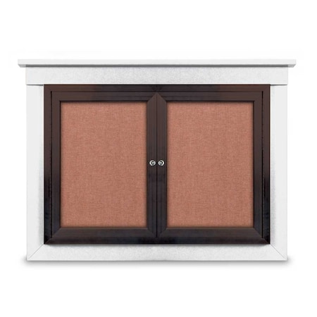United Visual Products 48"x36" 2-Door Enclosed Letterboard, White Vinyl/Lt Oak UV2624O-LTOAK-WHITE